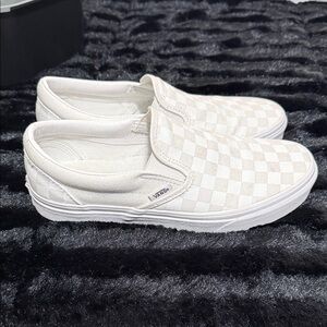 Vans Classic White Checkered Slip-Ons